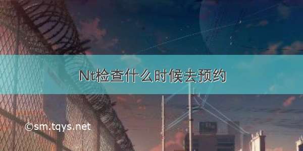 Nt检查什么时候去预约