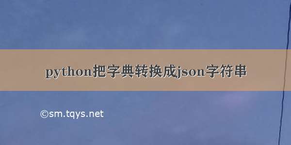 python把字典转换成json字符串