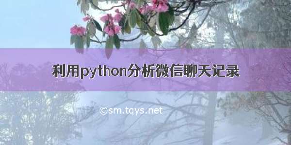 利用python分析微信聊天记录