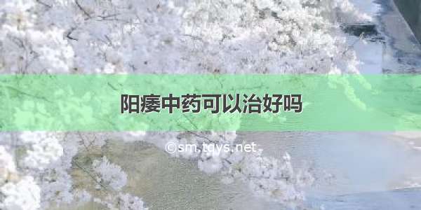 阳痿中药可以治好吗