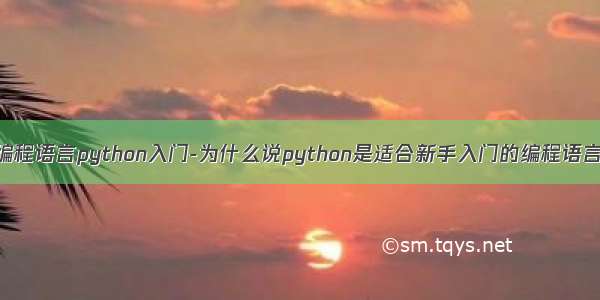 编程语言python入门-为什么说python是适合新手入门的编程语言