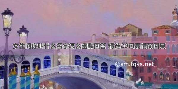 女生问你叫什么名字怎么幽默回答 精选20句高情商回复