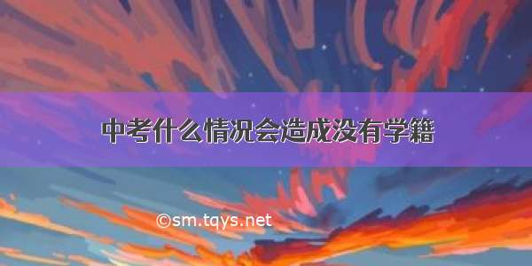 中考什么情况会造成没有学籍