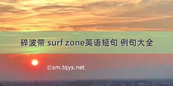 碎波带 surf zone英语短句 例句大全