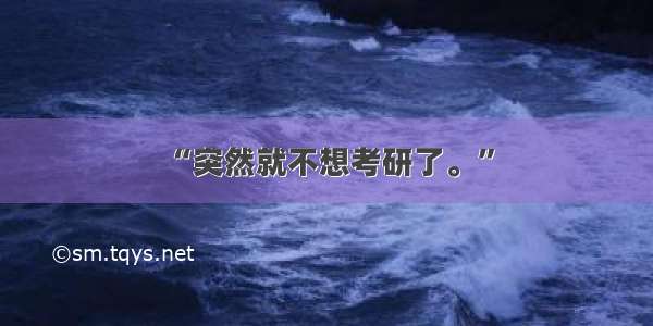 “突然就不想考研了。”