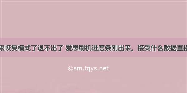 苹果手机无限恢复模式了退不出了 爱思刷机进度条刚出来。接受什么数据直接手机重启回