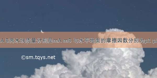 如图所示 A B两木块质量分别是mA mB 与水平地面的摩擦因数分别为μ1 μ2．两木块