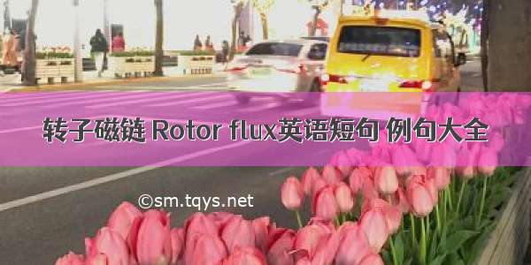 转子磁链 Rotor flux英语短句 例句大全