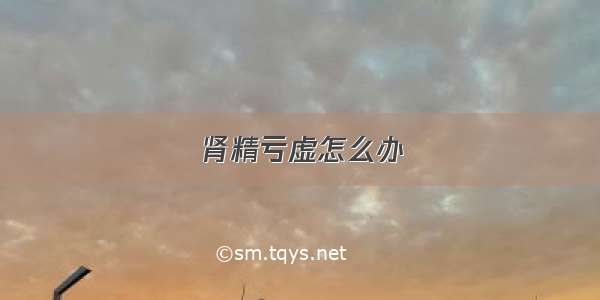 肾精亏虚怎么办