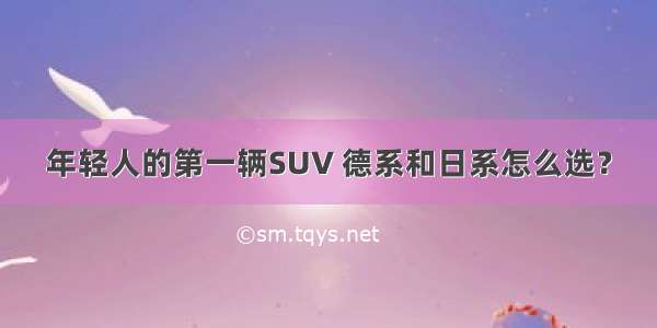 年轻人的第一辆SUV 德系和日系怎么选？