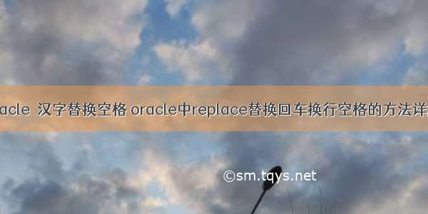 oracle  汉字替换空格 oracle中replace替换回车换行空格的方法详解