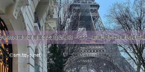 div中的内容固定宽度怎么自动换行 – CSS – 前端 网页css单选按钮样式