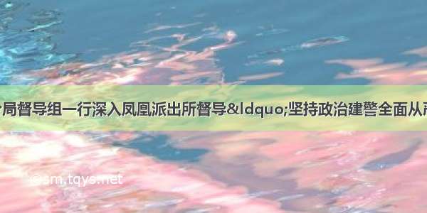 遂宁市安居区公安分局督导组一行深入凤凰派出所督导&ldquo;坚持政治建警全面从严治警&rdquo;教育