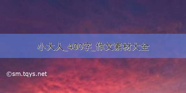 小大人_400字_作文素材大全