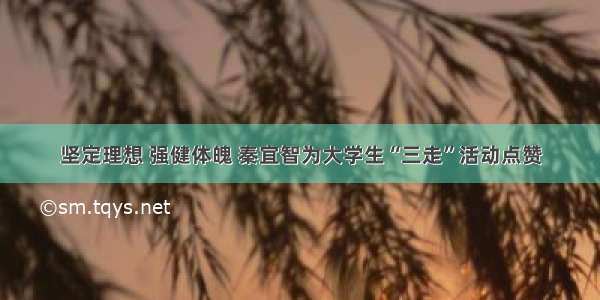 坚定理想 强健体魄 秦宜智为大学生“三走”活动点赞