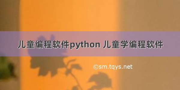 儿童编程软件python 儿童学编程软件