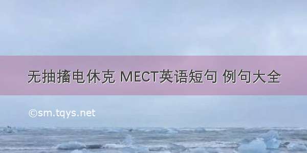 无抽搐电休克 MECT英语短句 例句大全