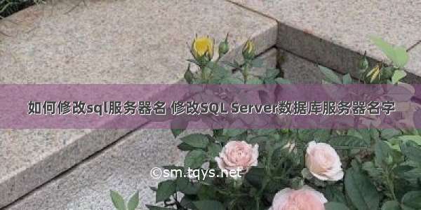 如何修改sql服务器名 修改SQL Server数据库服务器名字