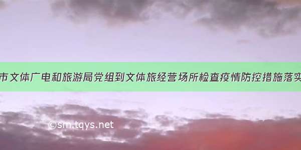 鹤岗市文体广电和旅游局党组到文体旅经营场所检查疫情防控措施落实情况