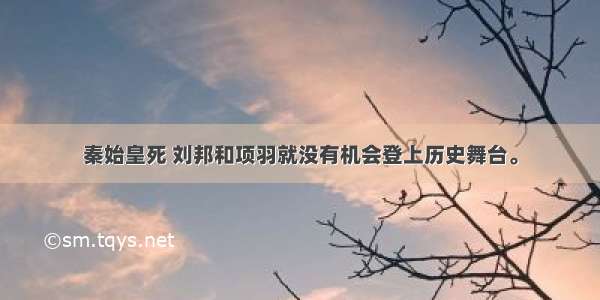 秦始皇死 刘邦和项羽就没有机会登上历史舞台。