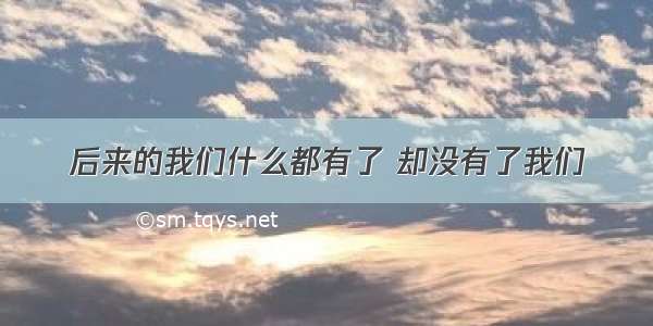 后来的我们什么都有了 却没有了我们