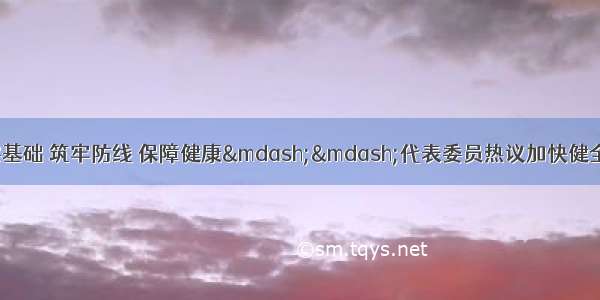 【聚焦两会】夯实基础 筑牢防线 保障健康&mdash;&mdash;代表委员热议加快健全公共卫生应急管理