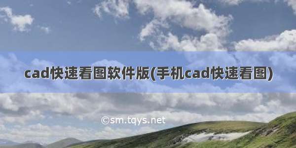 cad快速看图软件版(手机cad快速看图)