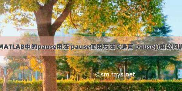 MATLAB中的pause用法 pause使用方法 C语言 pause()函数问题