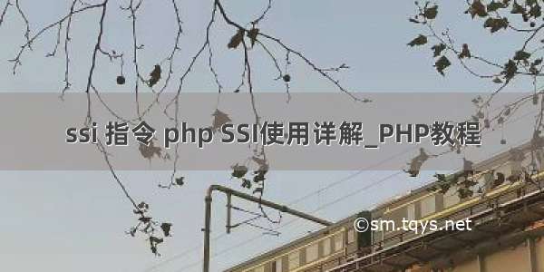 ssi 指令 php SSI使用详解_PHP教程