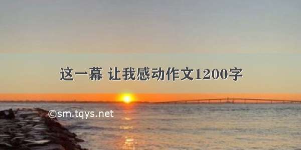 这一幕 让我感动作文1200字