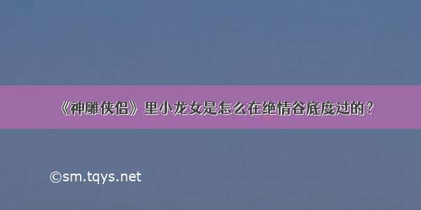 《神雕侠侣》里小龙女是怎么在绝情谷底度过的？