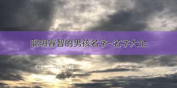 聪明睿智的男孩名字-名字大全