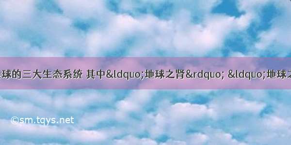 森林 海洋 湿地被称为地球的三大生态系统 其中&ldquo;地球之肾&rdquo; &ldquo;地球之肺&rdquo;分别是A.