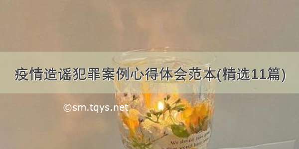 疫情造谣犯罪案例心得体会范本(精选11篇)