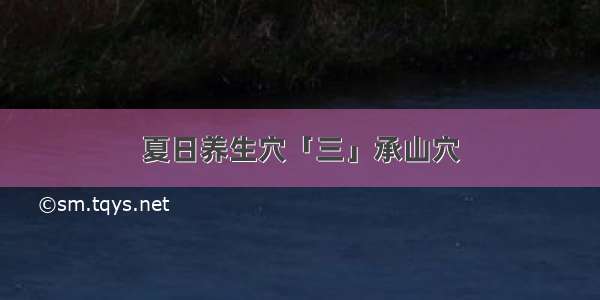 夏日养生穴「三」承山穴