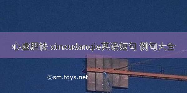 心虚胆怯 xinxudanqie英语短句 例句大全