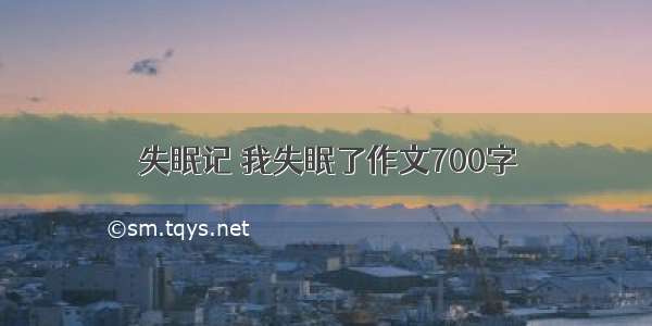 失眠记 我失眠了作文700字