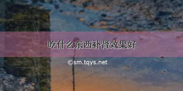 吃什么东西补肾效果好