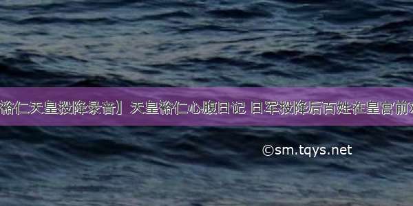 【裕仁天皇投降录音】天皇裕仁心腹日记 日军投降后百姓在皇宫前欢呼