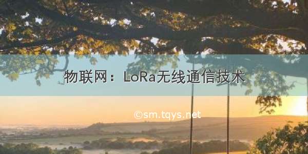 物联网：LoRa无线通信技术