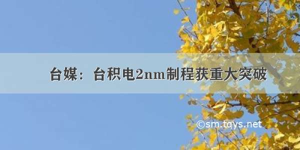 ​台媒：台积电2nm制程获重大突破