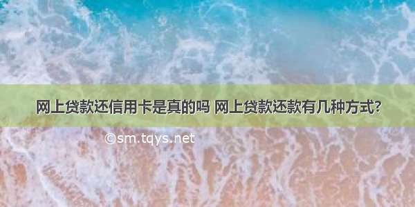 网上贷款还信用卡是真的吗 网上贷款还款有几种方式?