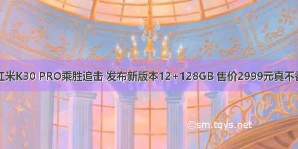 红米K30 PRO乘胜追击 发布新版本12+128GB 售价2999元真不香