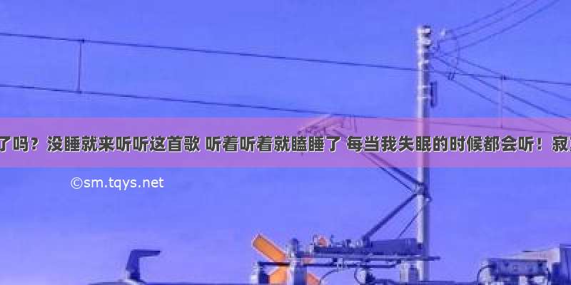 亲：睡了吗？没睡就来听听这首歌 听着听着就瞌睡了 每当我失眠的时候都会听！寂寞的