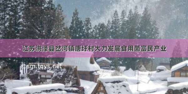 江苏洪泽县岔河镇唐圩村大力发展食用菌富民产业