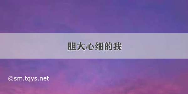 胆大心细的我