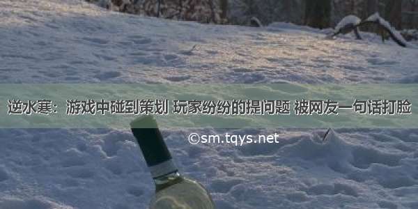 逆水寒：游戏中碰到策划 玩家纷纷的提问题 被网友一句话打脸