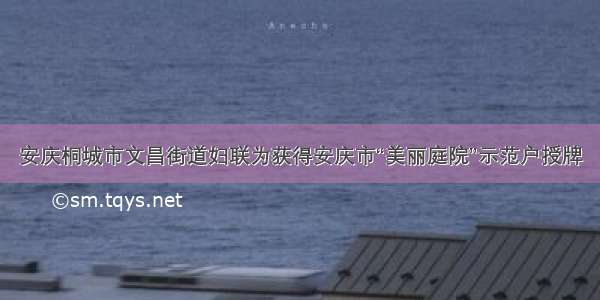 安庆桐城市文昌街道妇联为获得安庆市“美丽庭院”示范户授牌