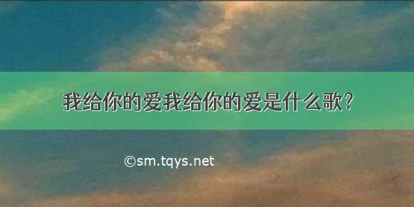 我给你的爱我给你的爱是什么歌？