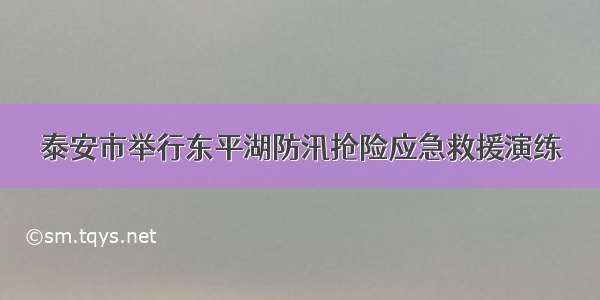 泰安市举行东平湖防汛抢险应急救援演练